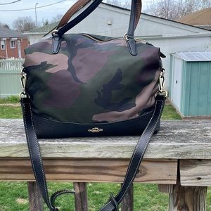 Coach camo nylon tote/purse/handbag.